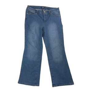 Chaps Mid Rise Crop Kick Jeans Womens 12/31 Light Wash 30x25